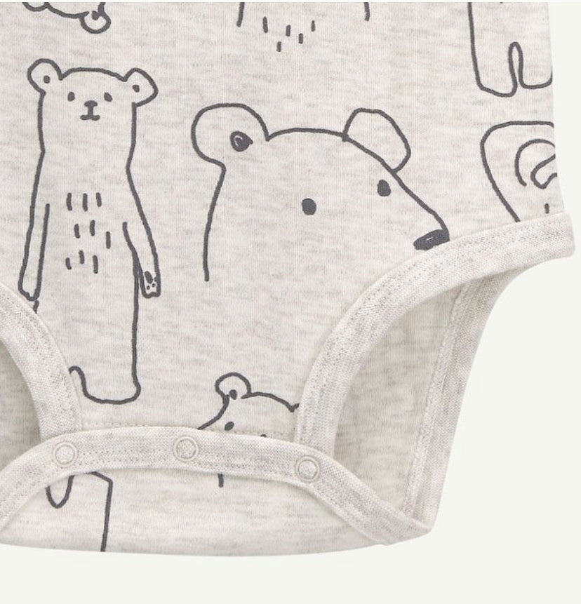 ORGNIC COTTON SLEEPSUIT| BEAR PRINT