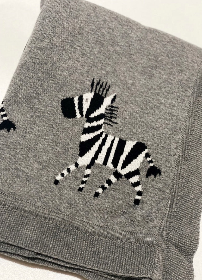 Grey Zebra Blanket