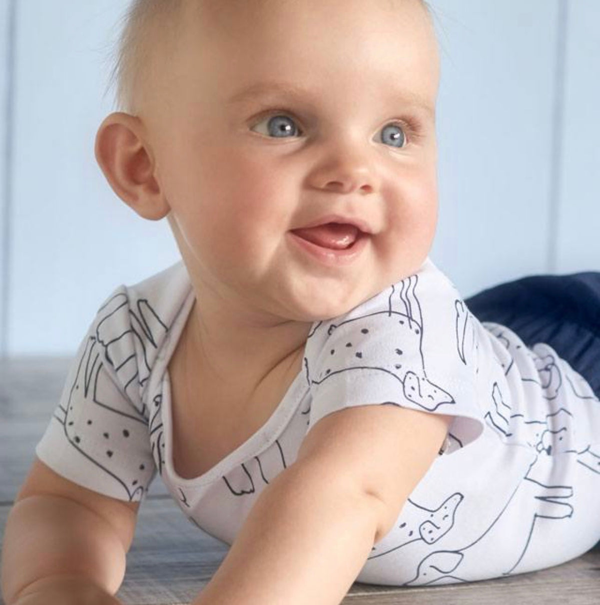 Dog Print Short Sleeve Organic Cotton Bodysuit