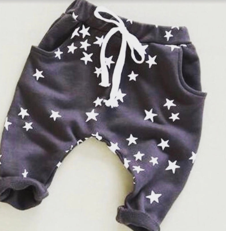 Star print Joggers - Brown