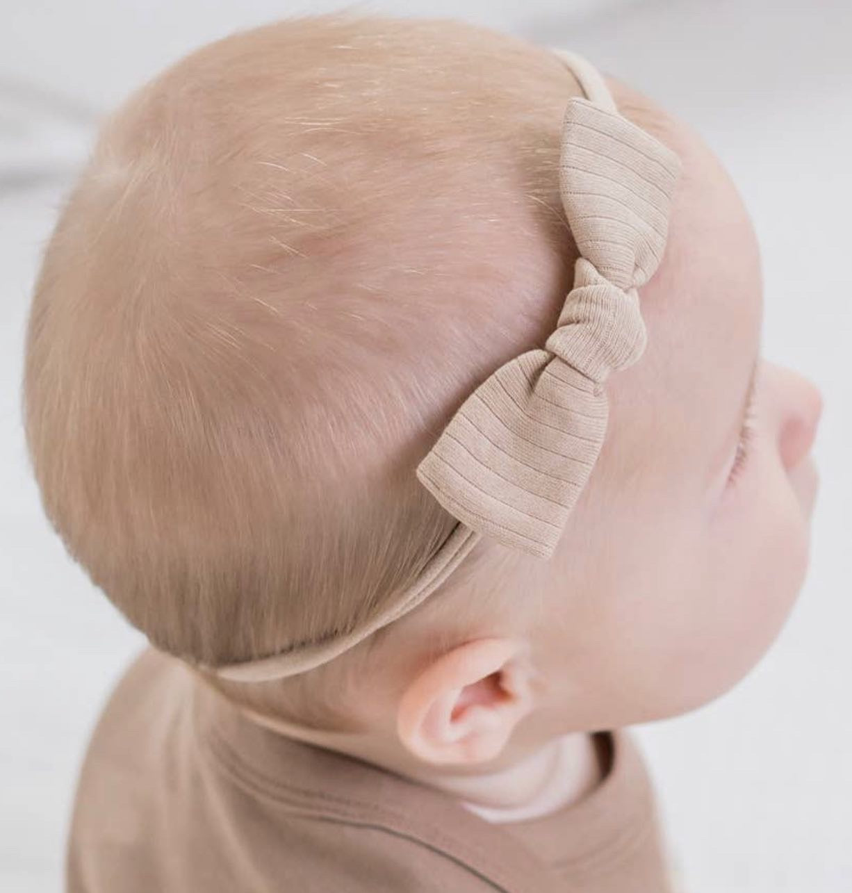 Ribbed Dainty Bow - Clay