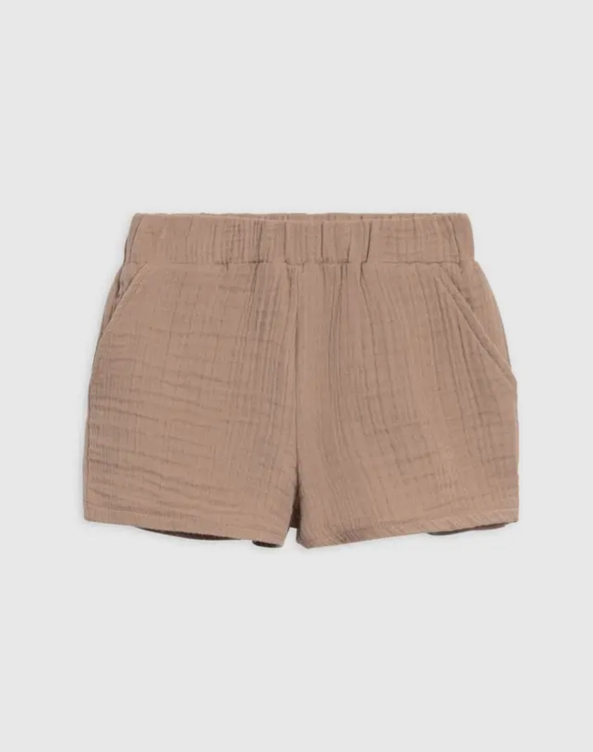 Organic cotton Jude muslin  shorts - Truffle