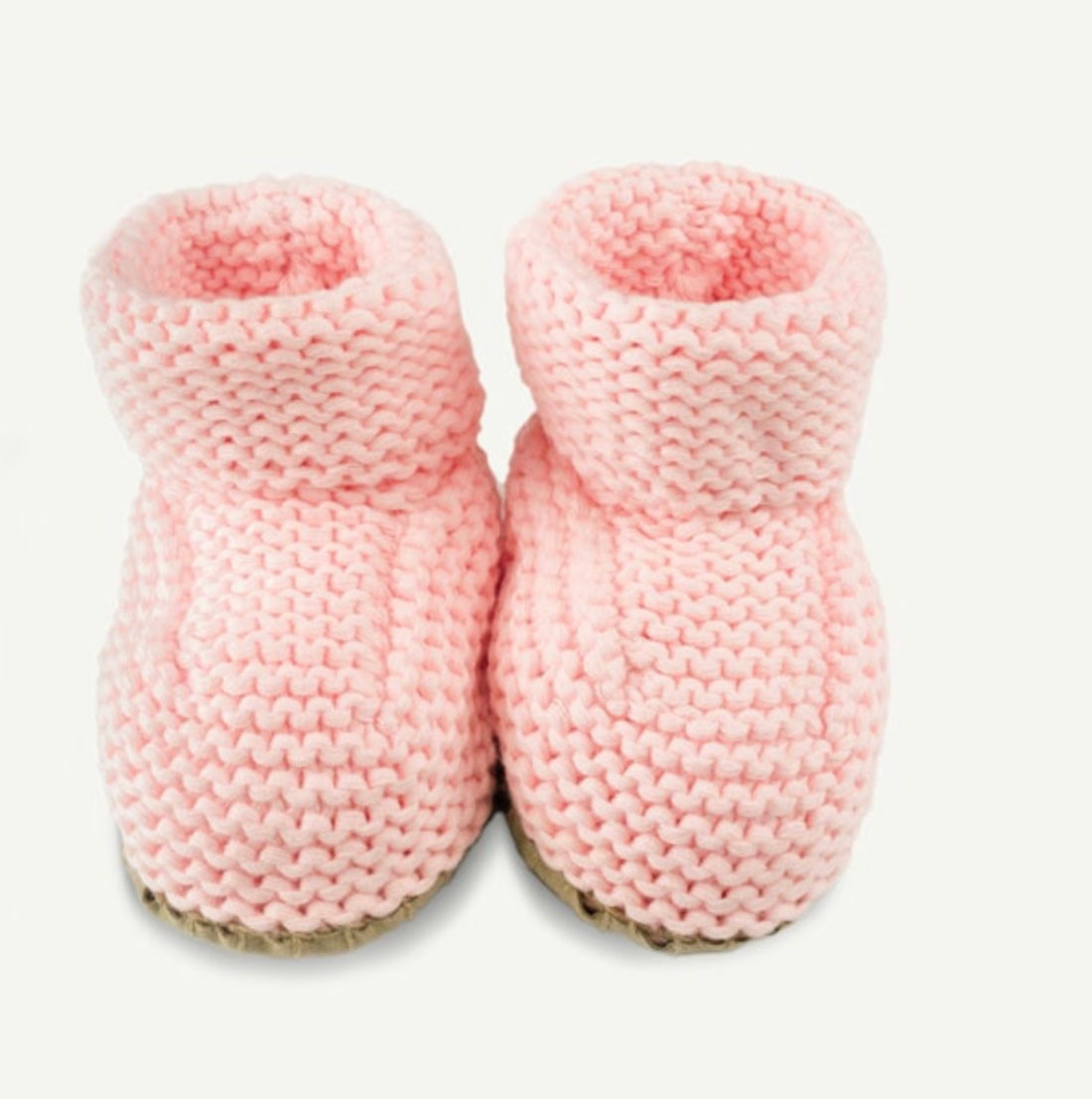 Pink Knit Baby Slippers