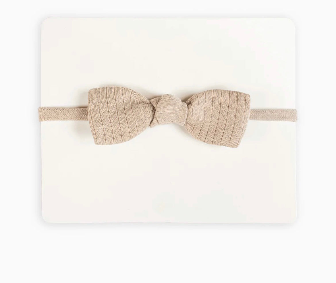 Ribbed Dainty Bow - Clay