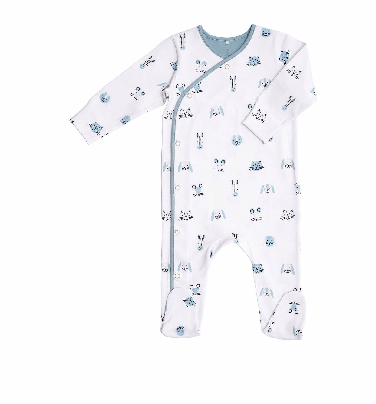 Kimono Sleepsuit, Snow Pet Print
