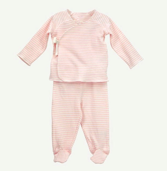 Pink Mini Stripe 2 piece Kimono set