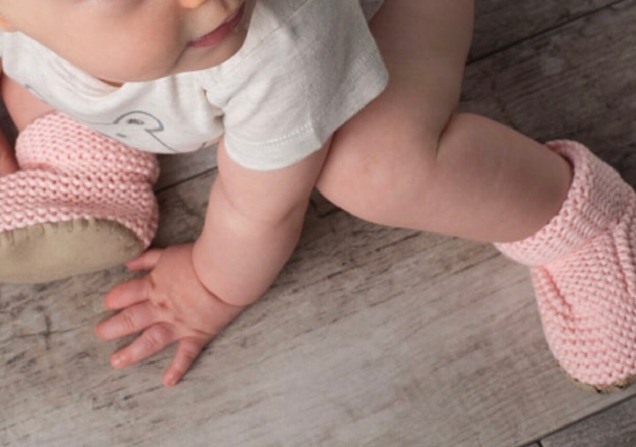 Pink Knit Baby Slippers