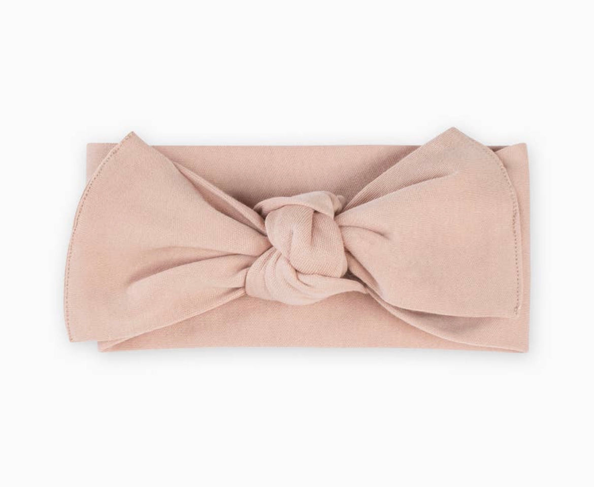 Knit Bow Wrap headband | Blush