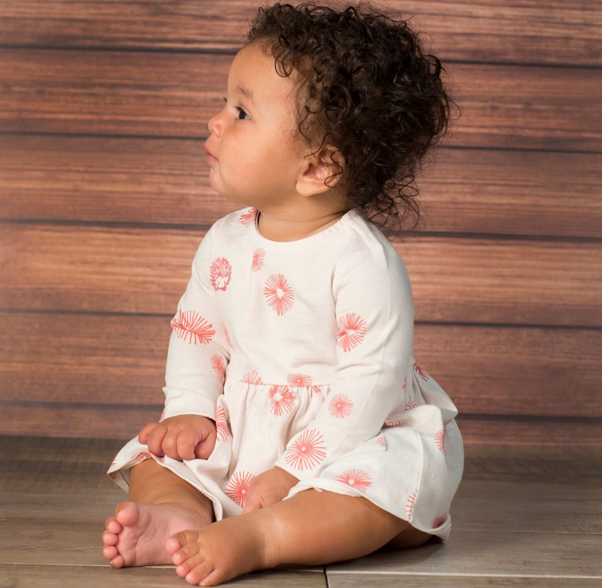 Pink Floral Print Dress with Diaper Cover