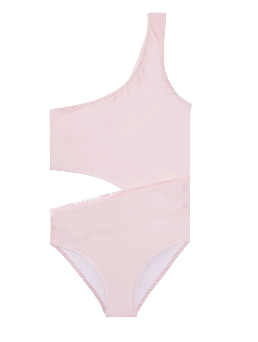 Pink Side Cutout Swimsuit