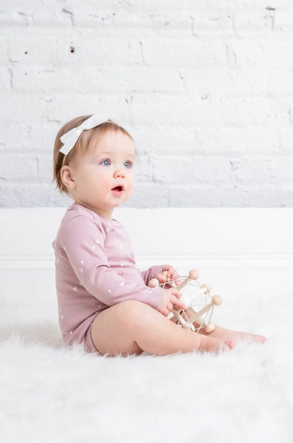 Organic Cotton Bodysuit  - Heart Print