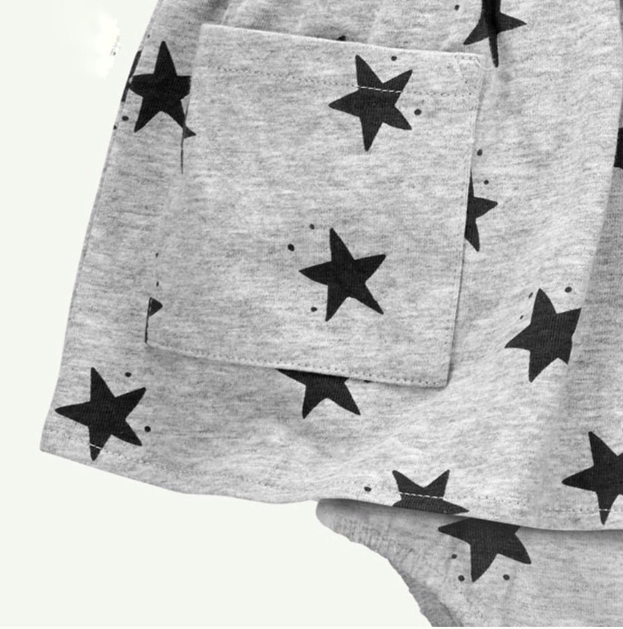 Star Print Dress with Diaper cover